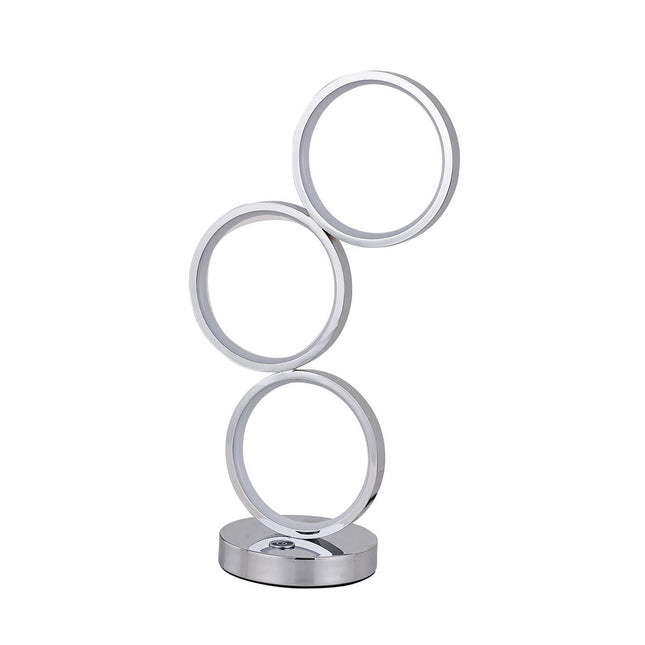 Iva LED Touch Table Lamp Rose Gold Chrome Modern Circular Design.