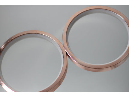 Iva LED Touch Table Lamp Rose Gold Chrome Modern Circular Design.