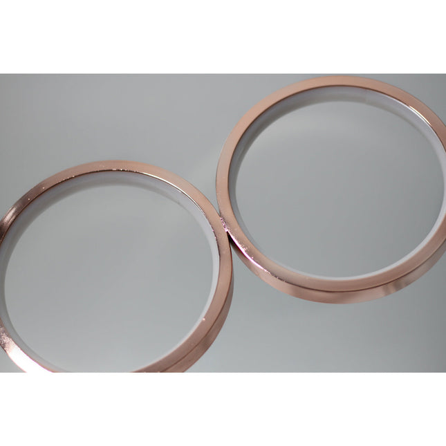 Iva LED Touch Table Lamp Rose Gold Chrome Modern Circular Design.
