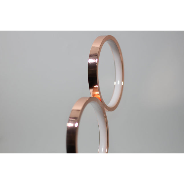 Iva LED Touch Table Lamp Rose Gold Chrome Modern Circular Design.