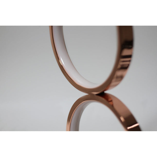 Iva LED Touch Table Lamp Rose Gold Chrome Modern Circular Design.