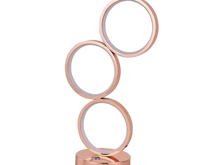 Iva LED Touch Table Lamp Rose Gold Chrome Modern Circular Design.