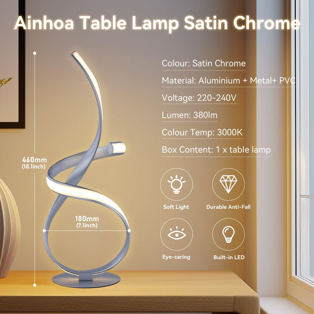 Ainhoa Table Lamp Gold Chrome Modern Decorative Lighting.