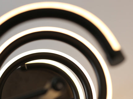 Cirrhi LED Table Lamp Chrome Black Modern Spiral Design.