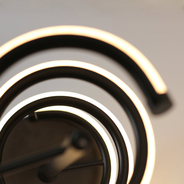 Cirrhi LED Table Lamp Chrome Black Modern Spiral Design.