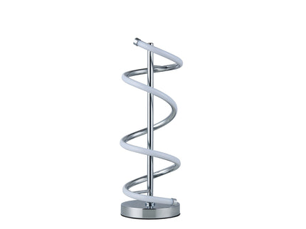 Cirrhi LED Table Lamp Chrome Black Modern Spiral Design.