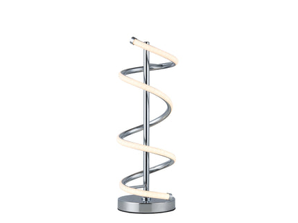 Cirrhi LED Table Lamp Chrome Black Modern Spiral Design.