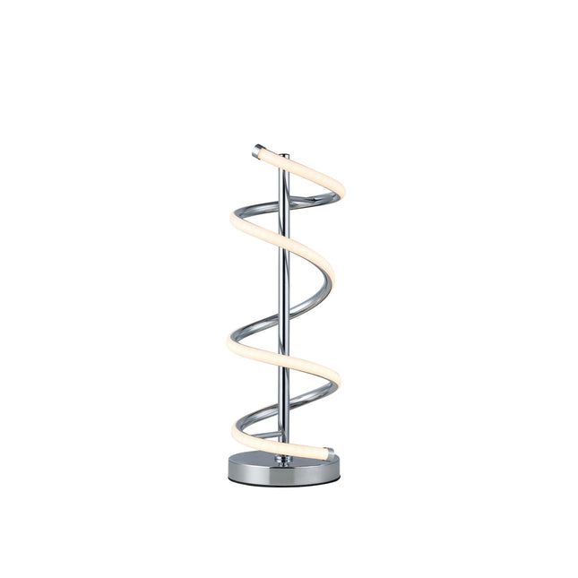 Cirrhi LED Table Lamp Chrome Black Modern Spiral Design.