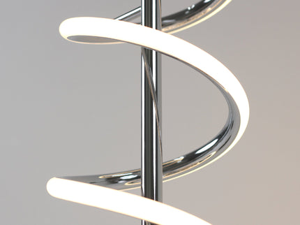 Cirrhi LED Table Lamp Chrome Black Modern Spiral Design.