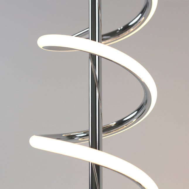 Cirrhi LED Table Lamp Chrome Black Modern Spiral Design.
