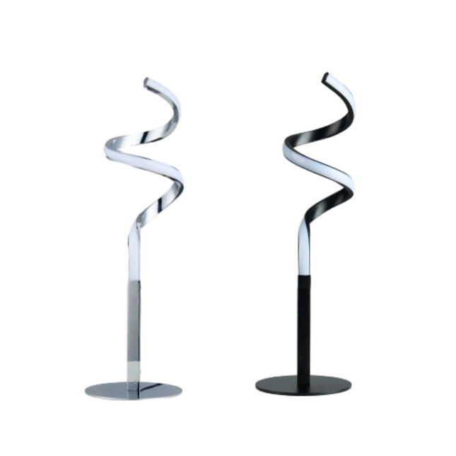 Chipper LED Table Lamp Black Chrome Modern Stylish Light.