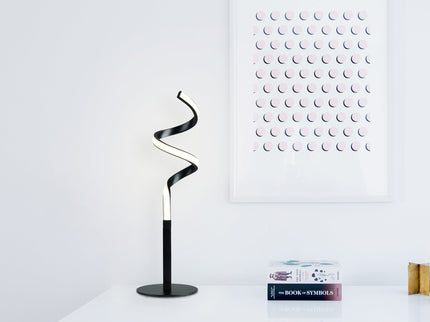 Chipper LED Table Lamp Black Chrome Modern Stylish Light.