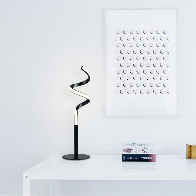 Chipper LED Table Lamp Black Chrome Modern Stylish Light.