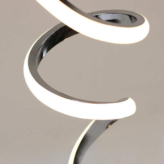 Chipper LED Table Lamp Black Chrome Modern Stylish Light.