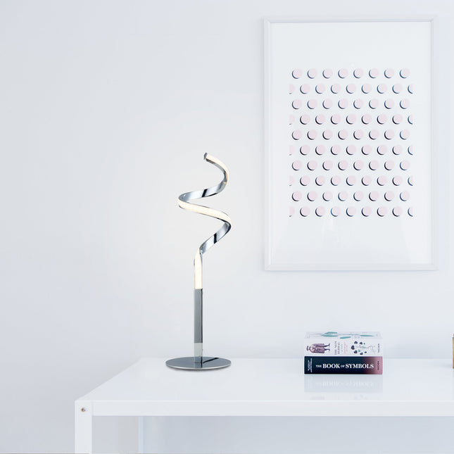 Chipper LED Table Lamp Black Chrome Modern Stylish Light.