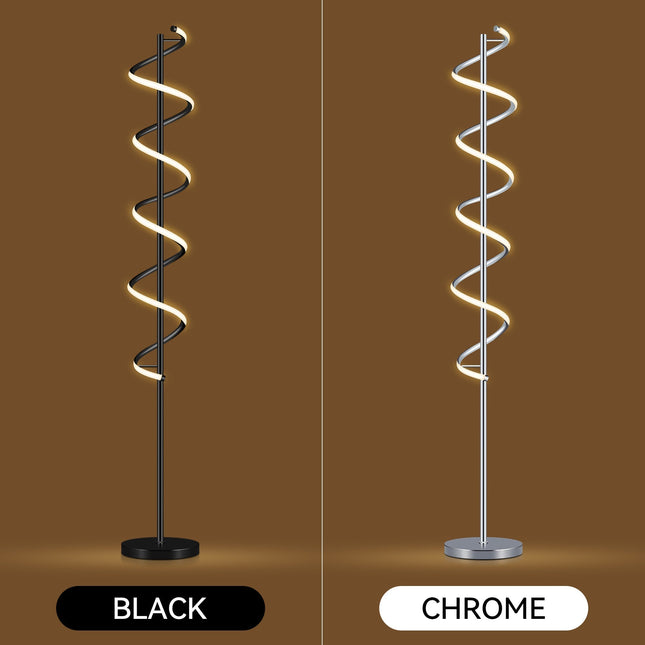 Cirrhi LED Floor Lamp Chrome Black Modern Indoor Lighting.