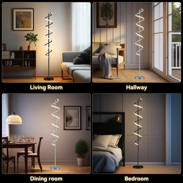 Cirrhi LED Floor Lamp Chrome Black Modern Indoor Lighting