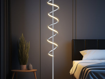 Cirrhi LED Floor Lamp Chrome Black Modern Indoor Lighting.