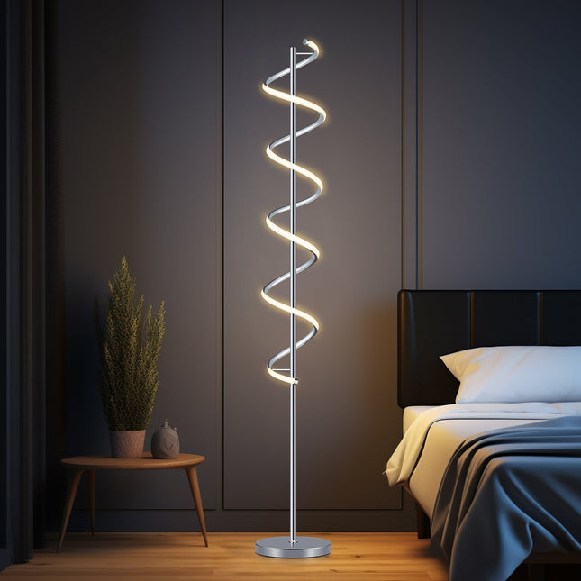 Cirrhi LED Floor Lamp Chrome Black Modern Indoor Lighting.