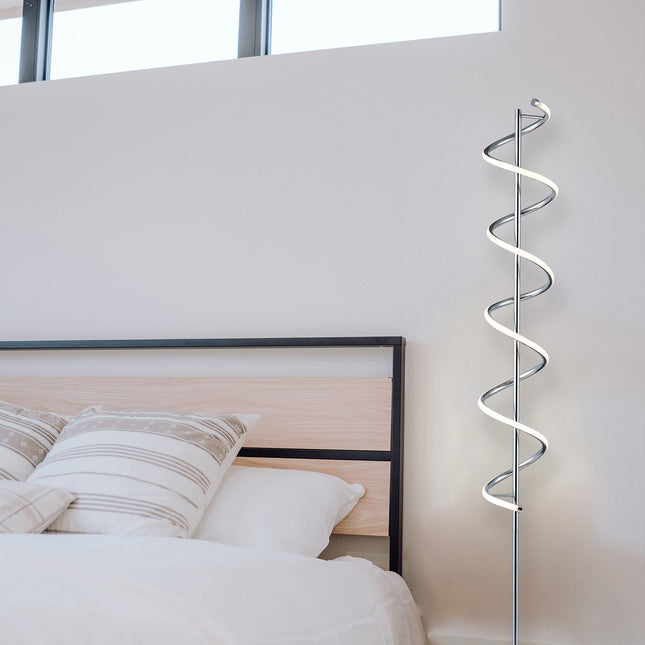 Cirrhi LED Floor Lamp Chrome Black Modern Indoor Lighting.