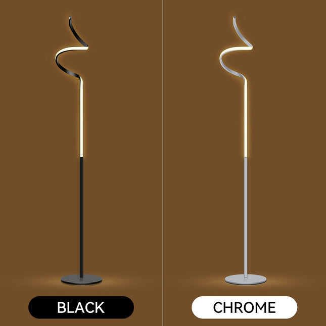 Chipper LED Floor Lamp Black Chrome Modern Stylish Lighting.