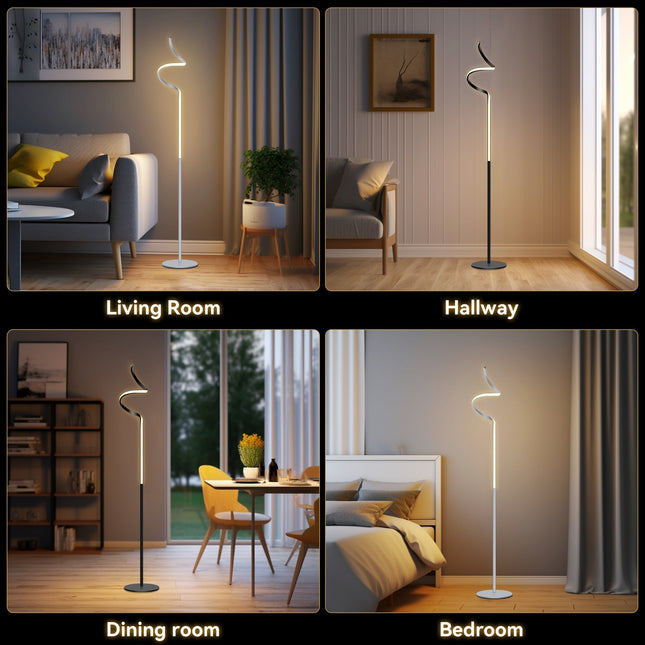 Chipper LED Floor Lamp Black Chrome Modern Stylish Lighting