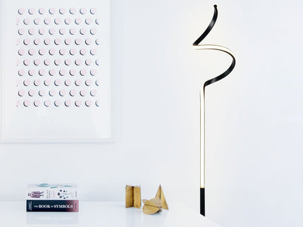 Chipper LED Floor Lamp Black Chrome Modern Stylish Lighting.