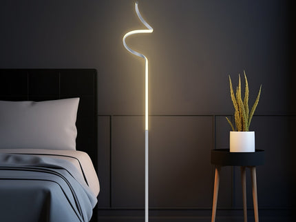 Chipper LED Floor Lamp Black Chrome Modern Stylish Lighting.