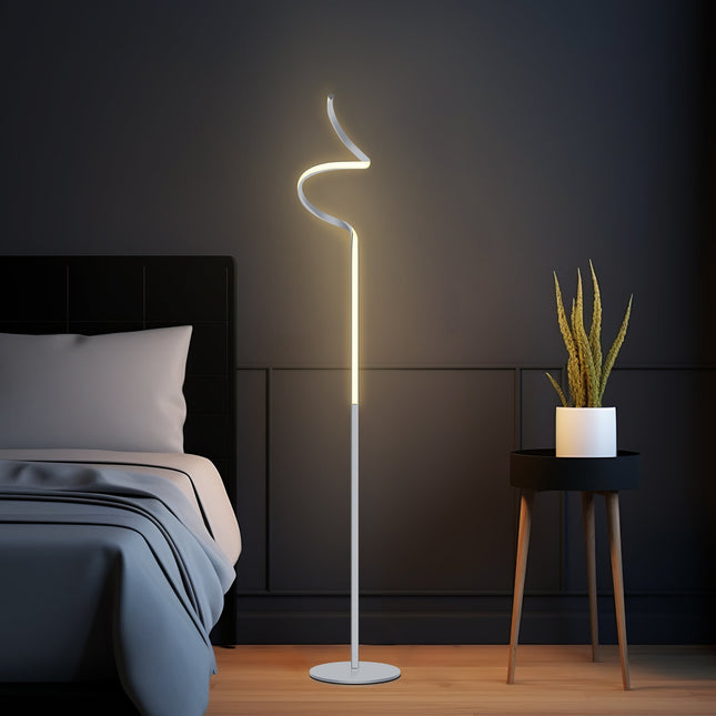 Chipper LED Floor Lamp Black Chrome Modern Stylish Lighting.