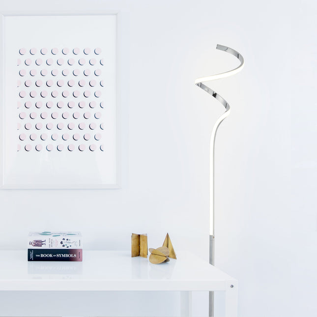Chipper LED Floor Lamp Black Chrome Modern Stylish Lighting.