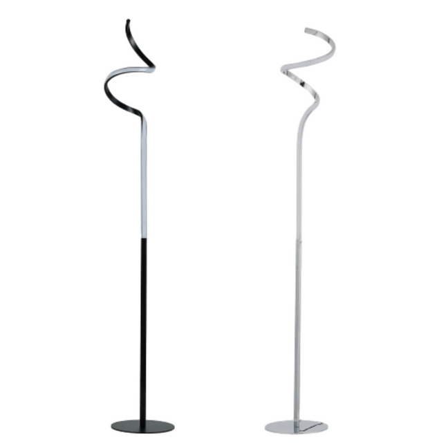 Chipper LED Floor Lamp Black Chrome Modern Stylish Lighting.