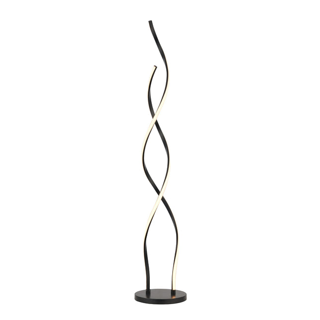 Acropora LED Floor Lamp Gold Black Modern Swirl Design for Living Room.