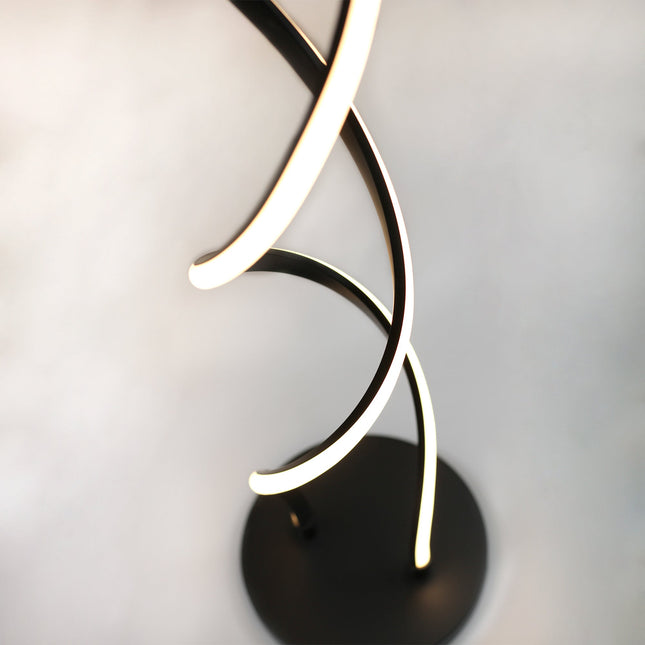 Acropora LED Floor Lamp Gold Black Modern Swirl Design for Living Room
