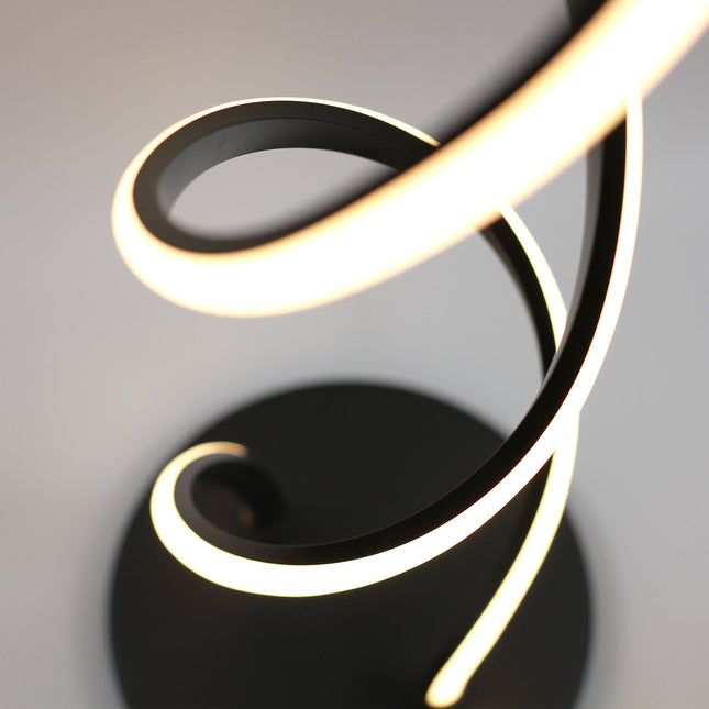 Acropora LED Floor Lamp Gold Black Modern Swirl Design for Living Room