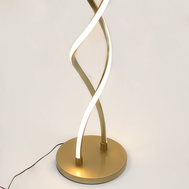 Acropora LED Floor Lamp Gold Black Modern Swirl Design for Living Room.