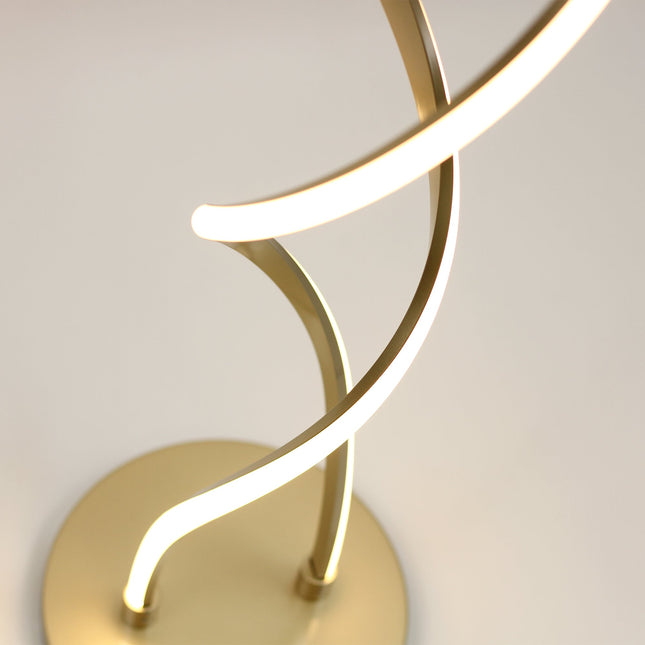 Acropora LED Floor Lamp Gold Black Modern Swirl Design for Living Room.