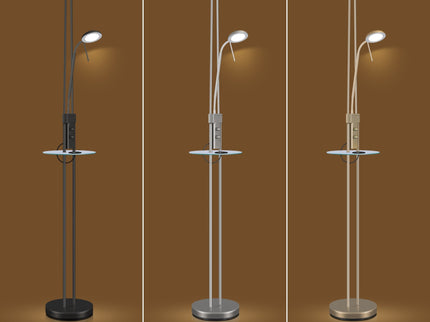 Seed USB LED Mother & Child Floor Lamp Black Satin Chrome Antique Brass.