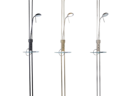 Seed USB LED Mother & Child Floor Lamp Black Satin Chrome Antique Brass.