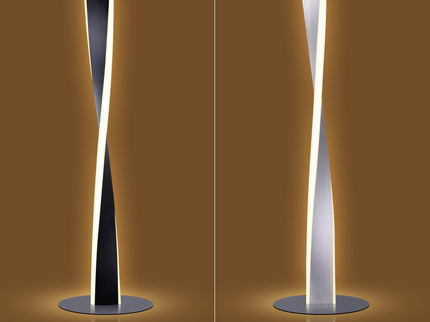 Enhalus LED Table Lamp Brushed Chrome Black Modern Desk Light.