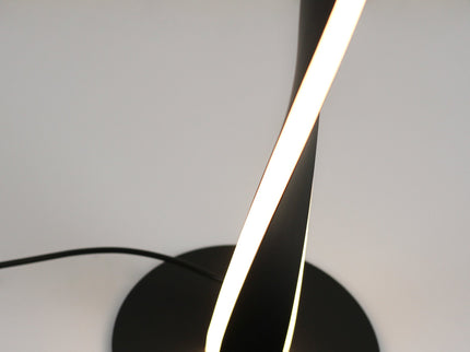 Enhalus LED Table Lamp Brushed Chrome Black Modern Desk Light