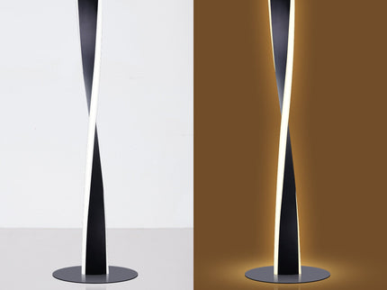 Enhalus LED Table Lamp Brushed Chrome Black Modern Desk Light.