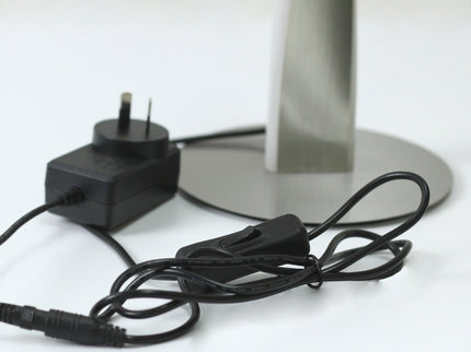 Enhalus LED Table Lamp Brushed Chrome Black Modern Desk Light.