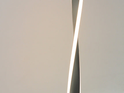 Enhalus LED Table Lamp Brushed Chrome Black Modern Desk Light.