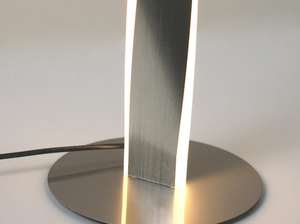 Enhalus LED Table Lamp Brushed Chrome Black Modern Desk Light.