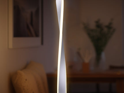 Enhalus LED Table Lamp Brushed Chrome Black Modern Desk Light.