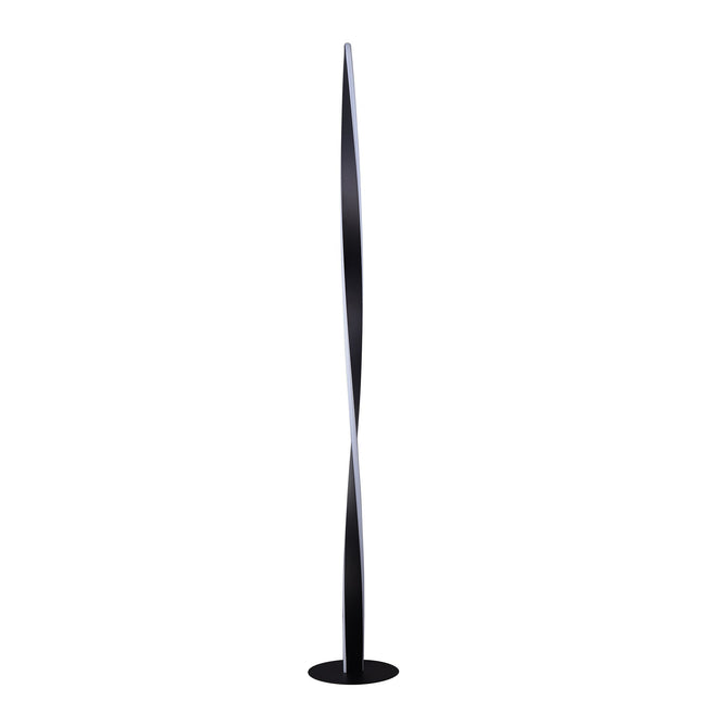 Enhalus LED Floor Lamp Brushed Chrome Black Modern Metal Light.