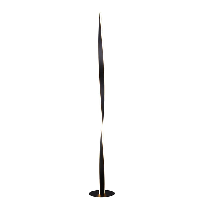 Enhalus LED Floor Lamp Brushed Chrome Black Modern Metal Light