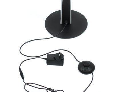 Enhalus LED Floor Lamp Brushed Chrome Black Modern Metal Light