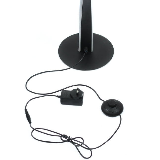 Enhalus LED Floor Lamp Brushed Chrome Black Modern Metal Light
