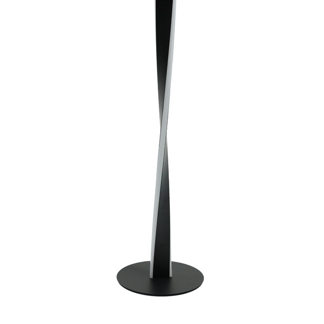 Enhalus LED Floor Lamp Brushed Chrome Black Modern Metal Light